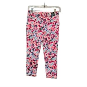 Jordache Crop Floral Jegging Neon 65% Cotton 33% Polyester 2% Spandex Sz L 10/12